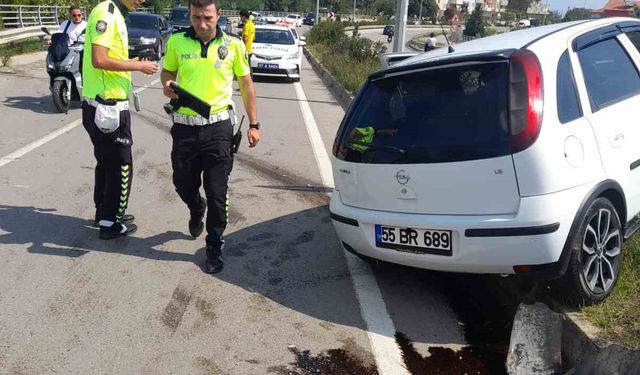 Sinop’ta otomobil refüje çıktı: 1 yaralı