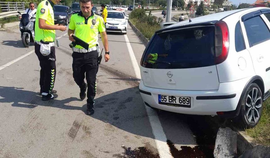 Sinop’ta otomobil refüje çıktı: 1 yaralı